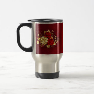Drei Schmuckstücke Rose Reisebecher