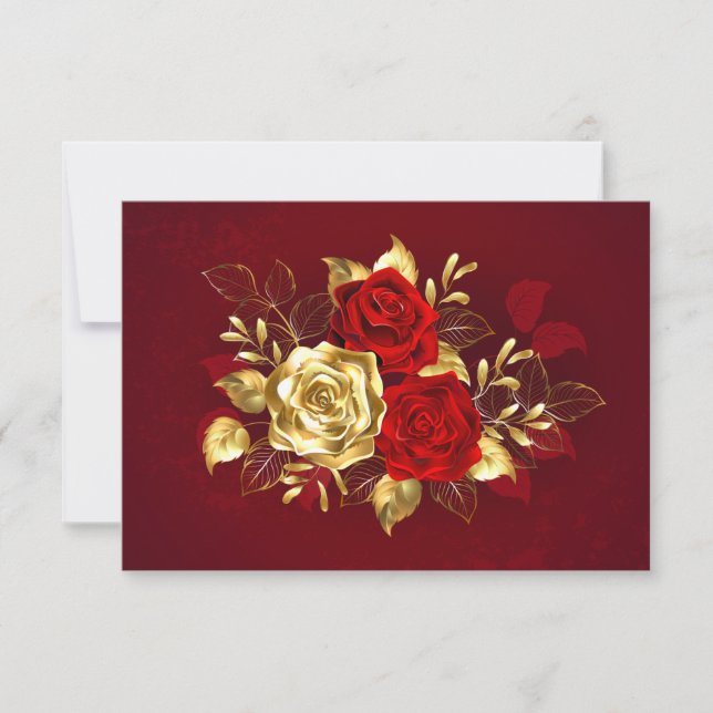 Drei Schmuckstücke Rose Save The Date (Vorderseite)