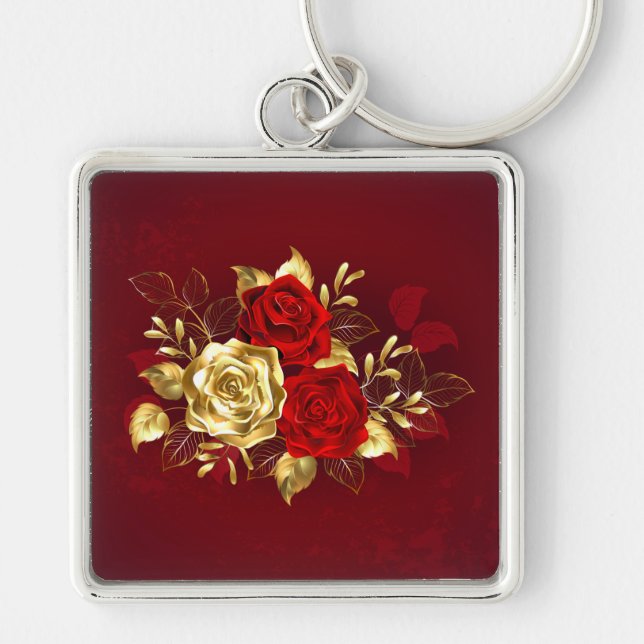 Drei Schmuckstücke Rose Schlüsselanhänger (Vorne)