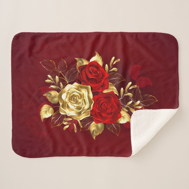 Drei Schmuckstücke Rose Sherpadecke (Vorderseite (Horizontal))