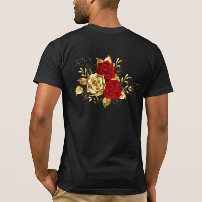 Drei Schmuckstücke Rose T-Shirt (Rückseite)