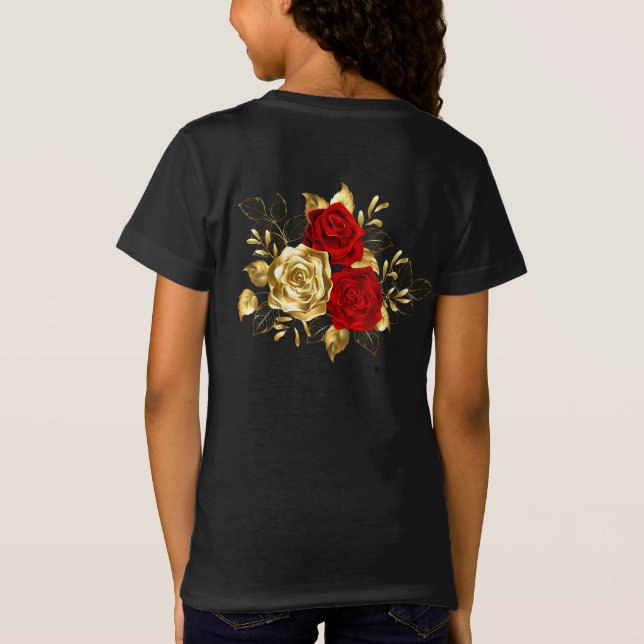 Drei Schmuckstücke Rose T-Shirt (Rückseite)