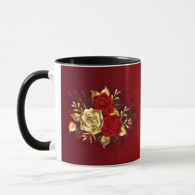 Drei Schmuckstücke Rose Tasse (Links)