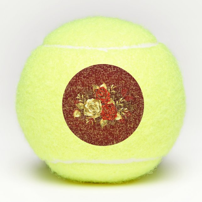 Drei Schmuckstücke Rose Tennisbälle (Vorderseite)