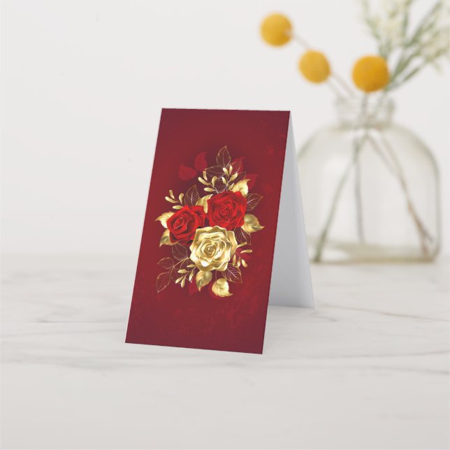 Drei Schmuckstücke Rose Terminkarte (Rückseite)