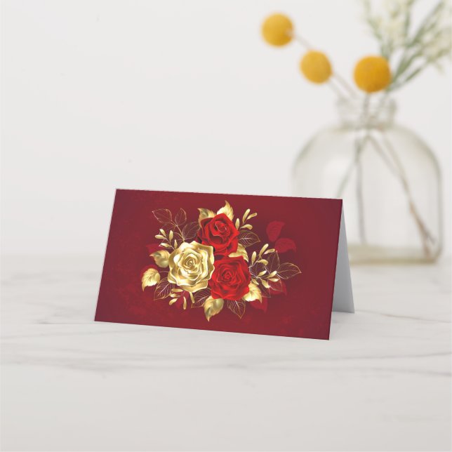 Drei Schmuckstücke Rose Terminkarte (Vorderseite)