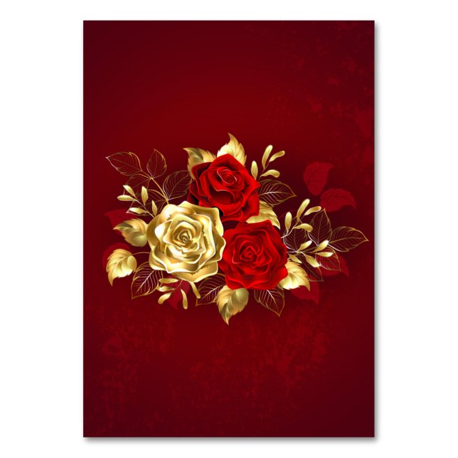 Drei Schmuckstücke Rose Tischnummer (Vorderseite)