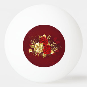 Drei Schmuckstücke Rose Tischtennisball