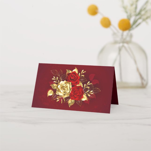 Drei Schmuckstücke Rose Treuekarte (Vorderseite)