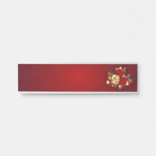 Drei Schmuckstücke Rose Türschild