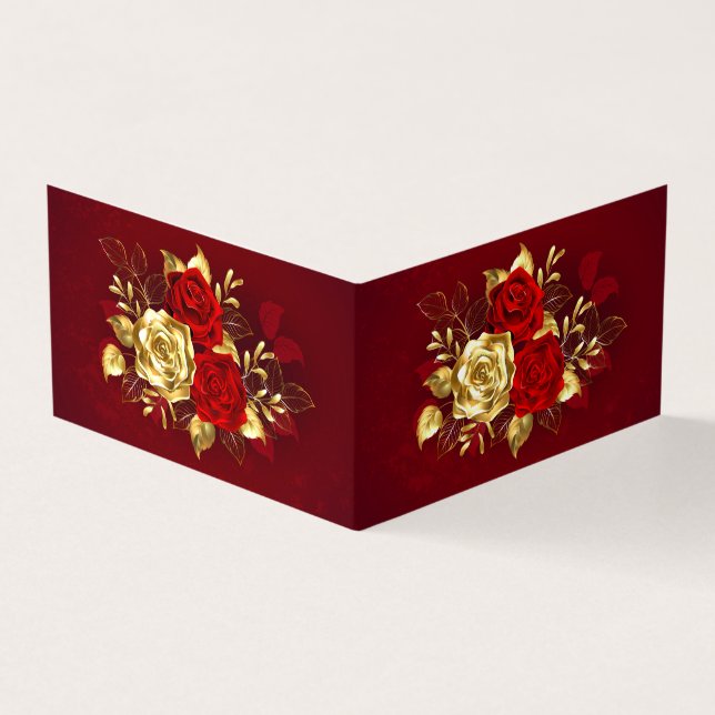 Drei Schmuckstücke Rose Visitenkarten (Vorderseite)