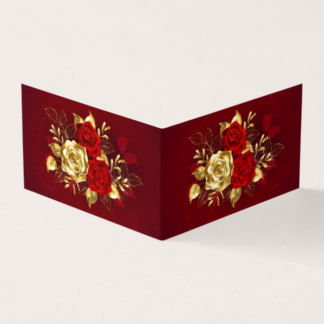 Drei Schmuckstücke Rose Visitenkarten (Vorderseite)