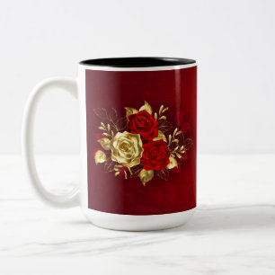 Drei Schmuckstücke Rose Zweifarbige Tasse