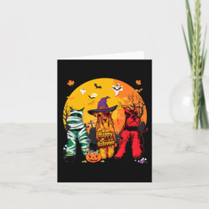 Drei Schnauzer Halloween Vollmond Karte