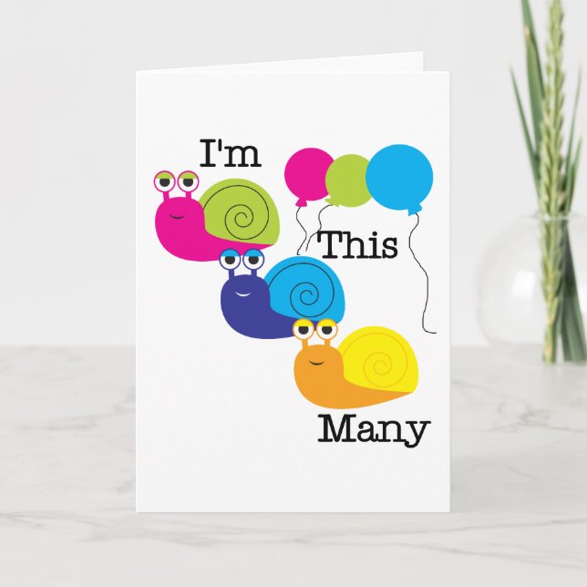 Drei Schnecken Ich bin so viele Hemden und Geschen Karte (Vorderseite)