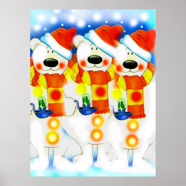 Drei Schneemänner zu Weihnachten Poster (Vorne)