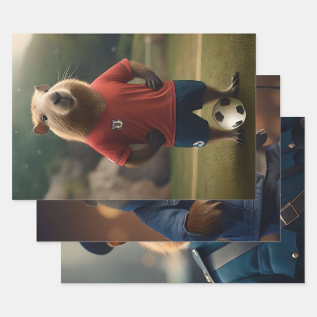 Drei schöne Capybara-Bilder, Geschenkpapier Set (Set)