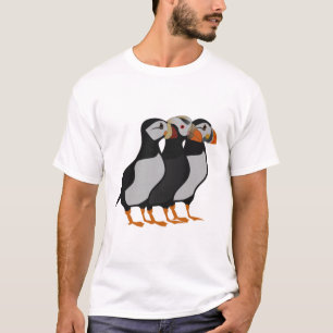 Drei schöne Puffin Stehender Cartoon T-Shirt