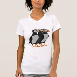 Drei schöne Puffin Stehender Cartoon T-Shirt