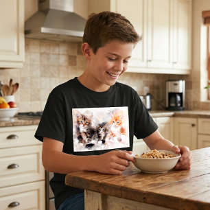 Drei schöne und süße Kätzchen Aquarell T-Shirt