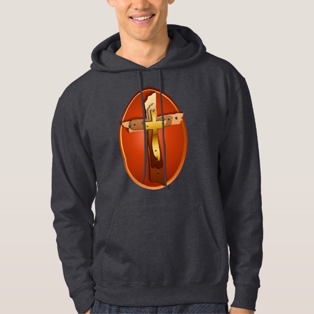 Drei schroffe Kreuz-Oval-Shirts Hoodie (Vorderseite)