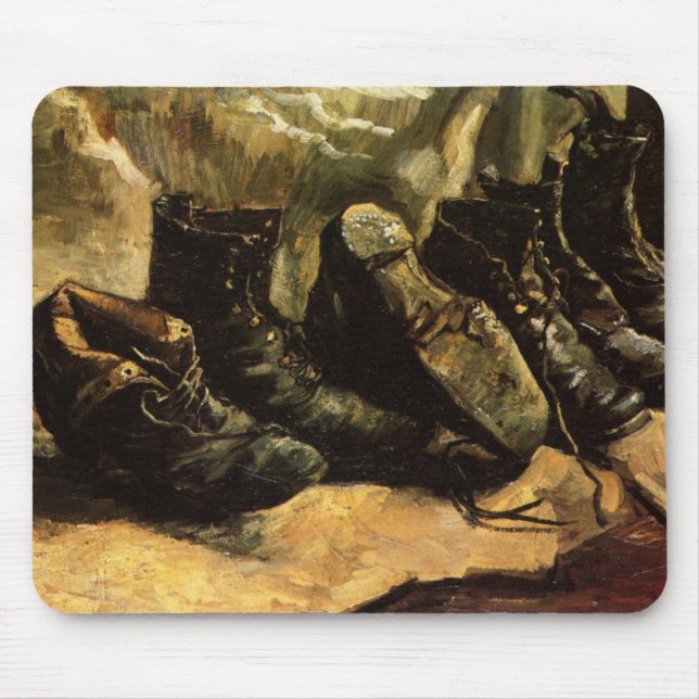 Drei Schuhpaare von Vincent van Gogh Mousepad (Vorne)