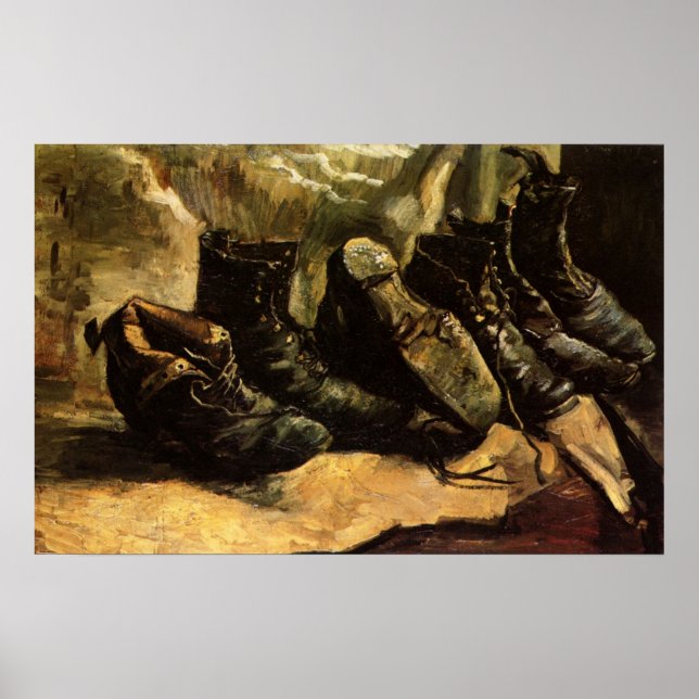 Drei Schuhpaare von Vincent van Gogh Poster (Vorne)