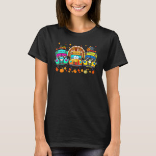 Drei Schulbusse Pilgrim Türkei Fall Vibes Danke T-Shirt