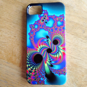 Drei Schwarz-Holen-Neon-Fraktal iPhone 13 Hülle