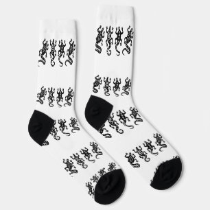 Drei schwarze Eidechsen Thunder_Cove Südwest-Stil Socken