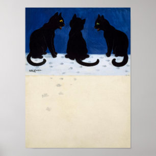 Drei schwarze Katzen im Schnee von Louis Wain Poster