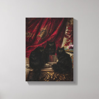 Drei schwarze Katzen Leinwanddruck