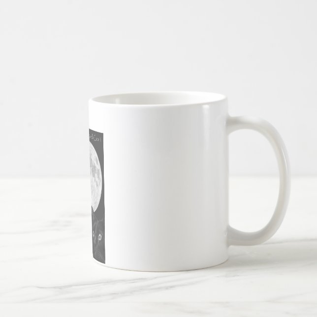 Drei schwarze Katzen und der Mond Tasse (Rechts)
