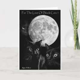 Drei schwarze Katzen und die Mondgrußkarte Karte