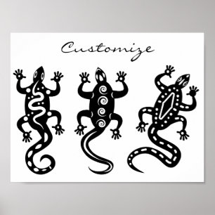 Drei schwarze Lizards Thunder_Cove Südwest Style Poster