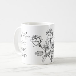 Drei schwarze und weiße Rosenmütter Kaffeetasse