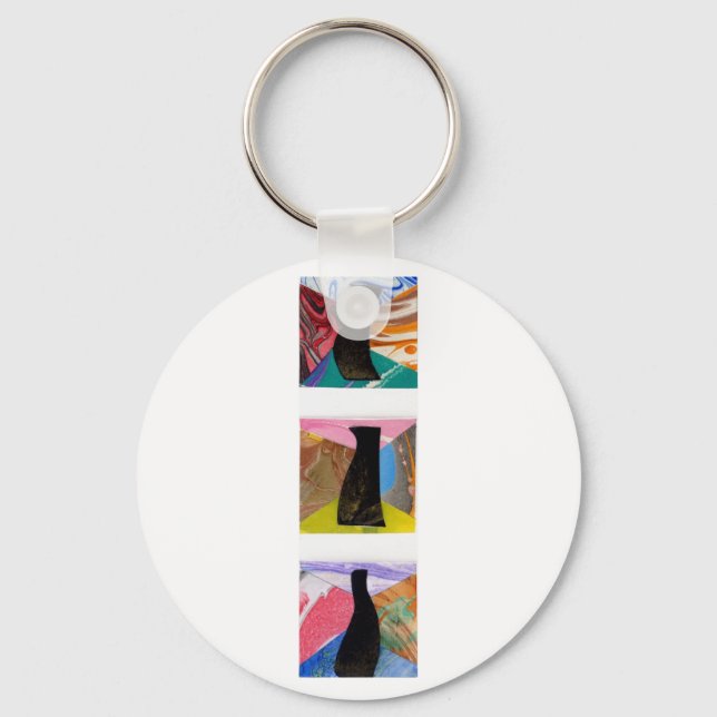 Drei schwarze Vasen Schlüsselanhänger (Vorderseite)