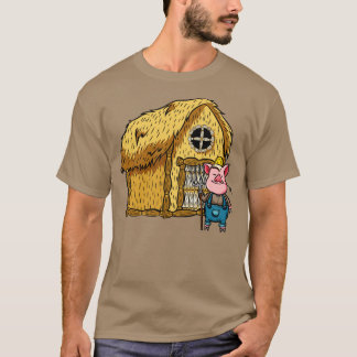 Drei Schweine Straw House Lazy Halloween Kostüm T-Shirt