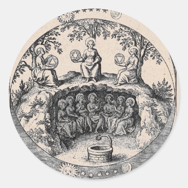 Drei Schwestern der Alchemie Runder Aufkleber (Vorderseite)