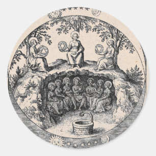 Drei Schwestern der Alchemie Runder Aufkleber