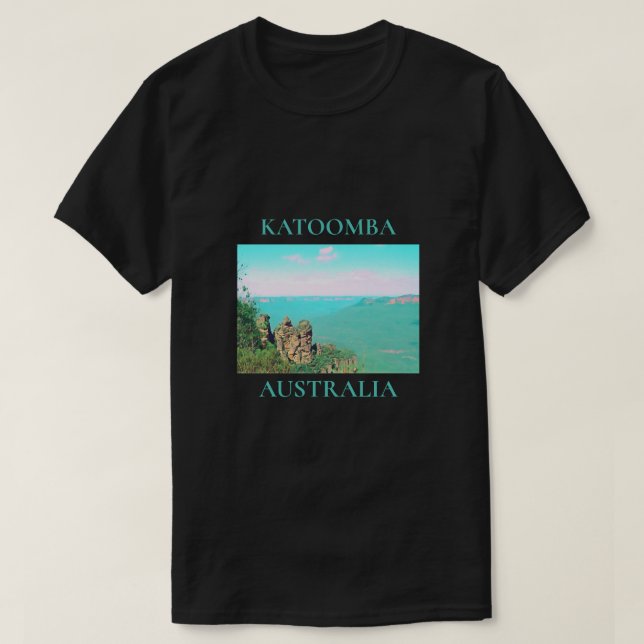 Drei Schwestern Katoomba Berge Australien Reise T-Shirt (Design vorne)