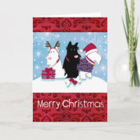 Drei Scotty Hundeweihnachtskarte