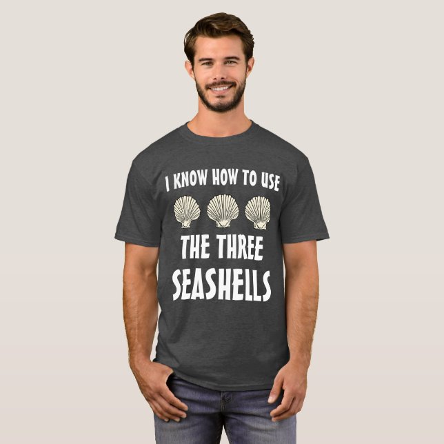Drei Seashells Meme T-Shirt (Vorne ganz)