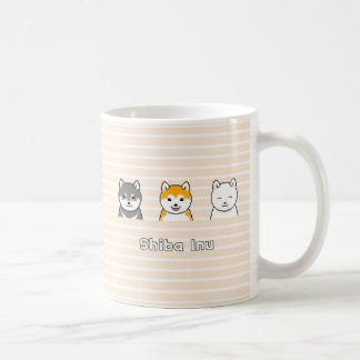 Drei Shiba Inu Dog Friends Pixel Art Coffee Tasse