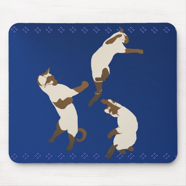Drei siamesische Katzen am Spiel Mousepad (Vorne)