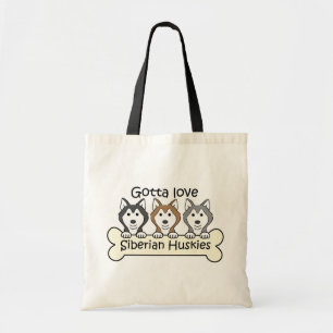 Drei sibirischer Huskies Tragetasche