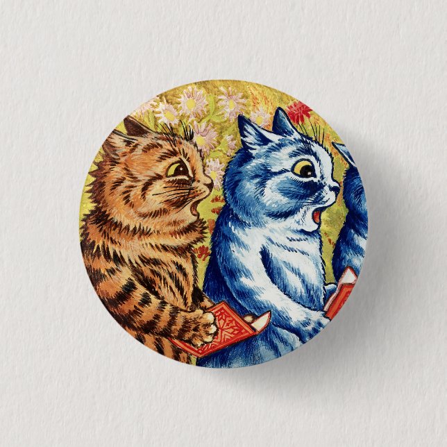 Drei singende Katzen von Louis Wain  Button (Vorderseite)
