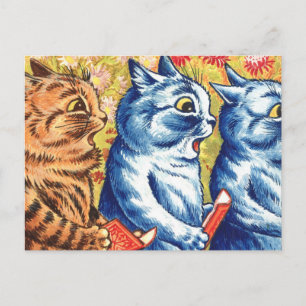 Drei singende Katzen von Louis Wain Postkarte