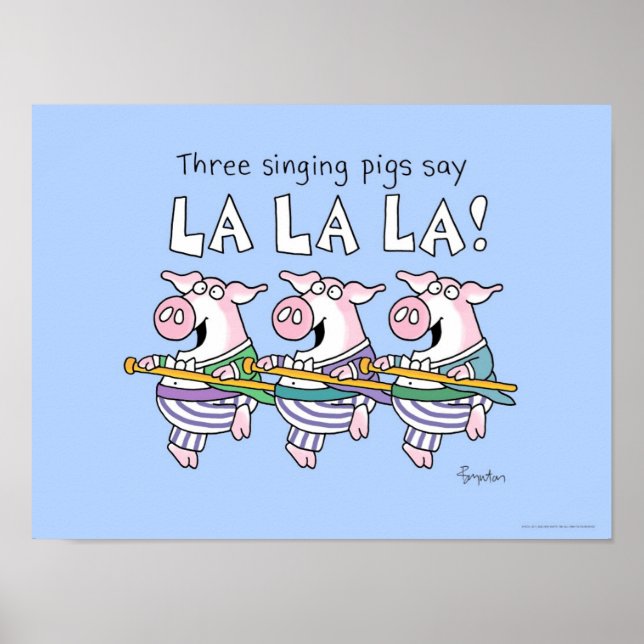 DREI SINGPIGS-Plakat von Sandra Boynton Poster (Vorne)