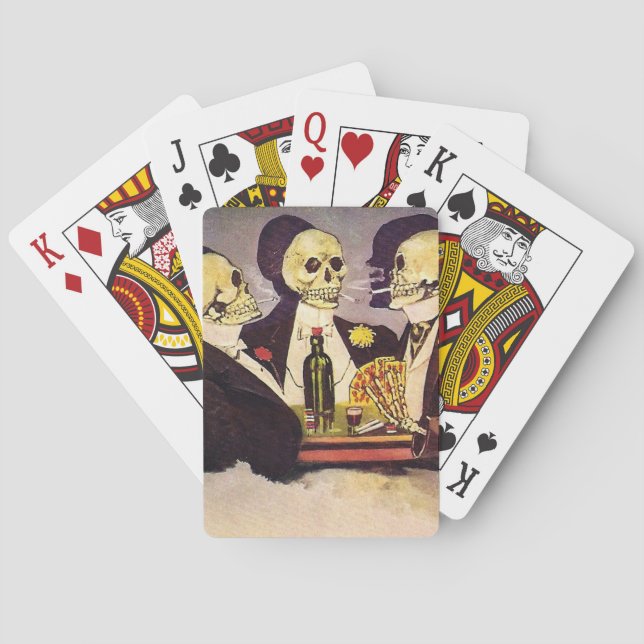 Drei Skelette Spielkarten (Rückseite)